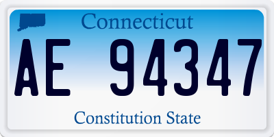 CT license plate AE94347