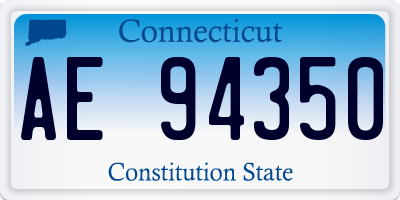 CT license plate AE94350