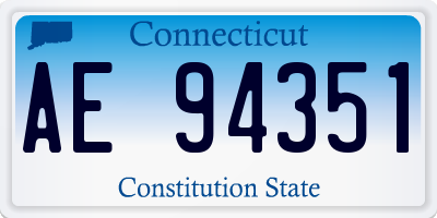 CT license plate AE94351