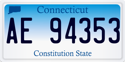 CT license plate AE94353