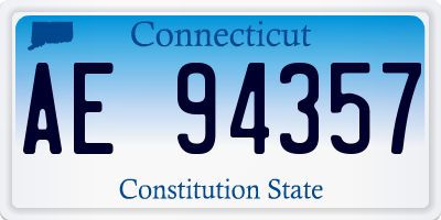 CT license plate AE94357