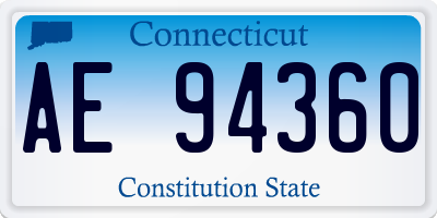 CT license plate AE94360