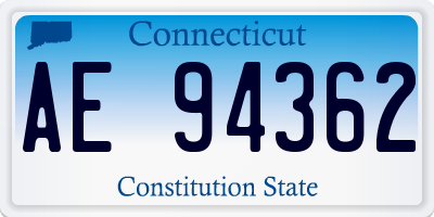 CT license plate AE94362