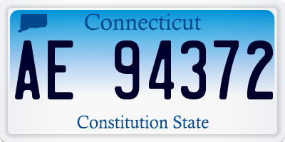 CT license plate AE94372