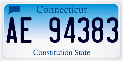 CT license plate AE94383