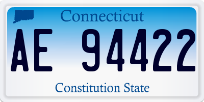 CT license plate AE94422