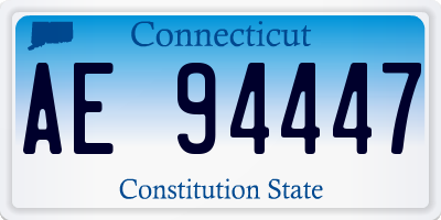 CT license plate AE94447