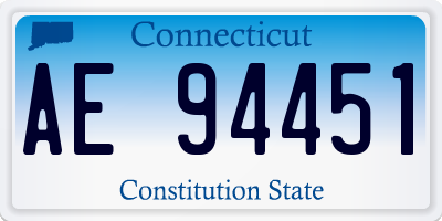 CT license plate AE94451
