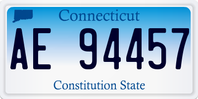 CT license plate AE94457