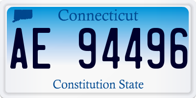 CT license plate AE94496