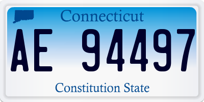 CT license plate AE94497