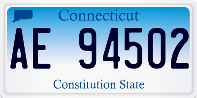 CT license plate AE94502