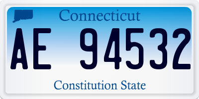 CT license plate AE94532