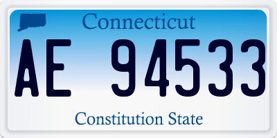 CT license plate AE94533