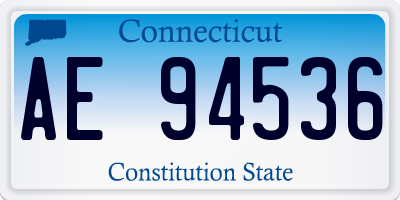 CT license plate AE94536