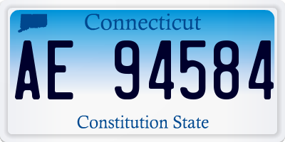 CT license plate AE94584