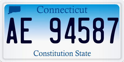 CT license plate AE94587