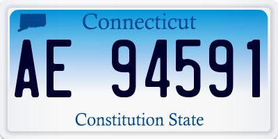 CT license plate AE94591
