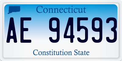 CT license plate AE94593