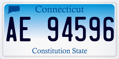 CT license plate AE94596