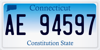 CT license plate AE94597
