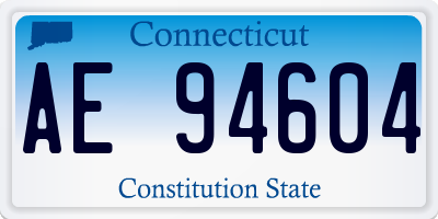 CT license plate AE94604