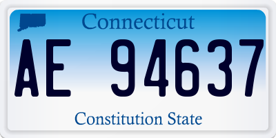 CT license plate AE94637