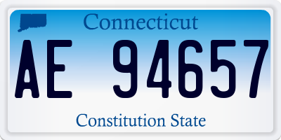 CT license plate AE94657