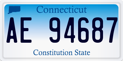 CT license plate AE94687