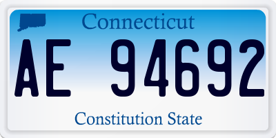 CT license plate AE94692