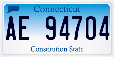 CT license plate AE94704