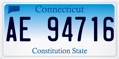 CT license plate AE94716