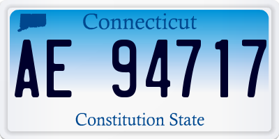 CT license plate AE94717