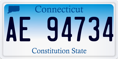 CT license plate AE94734
