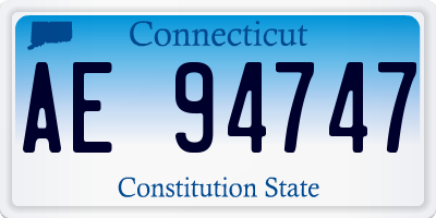 CT license plate AE94747