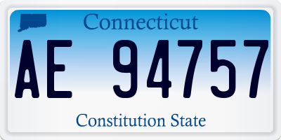 CT license plate AE94757