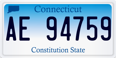 CT license plate AE94759