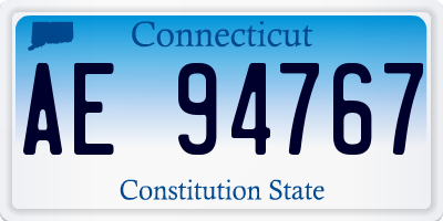 CT license plate AE94767