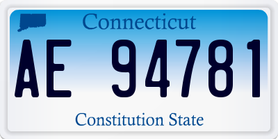 CT license plate AE94781