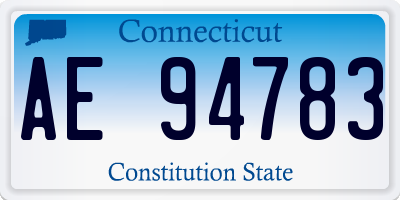 CT license plate AE94783