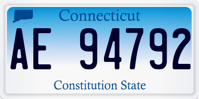 CT license plate AE94792