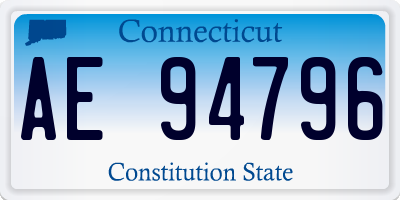 CT license plate AE94796