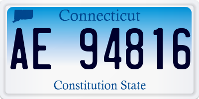 CT license plate AE94816
