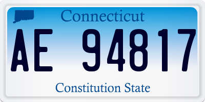 CT license plate AE94817