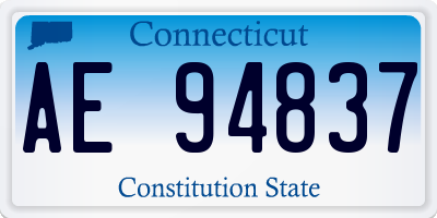 CT license plate AE94837