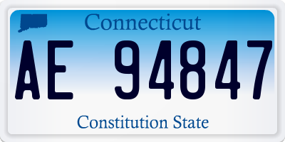 CT license plate AE94847
