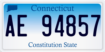 CT license plate AE94857