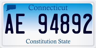 CT license plate AE94892