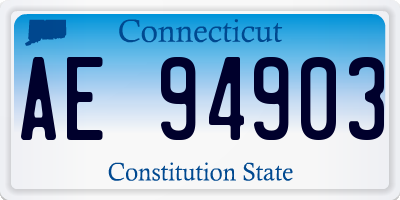 CT license plate AE94903