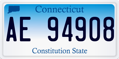 CT license plate AE94908